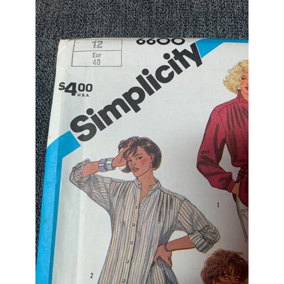 Simplicity Misses Shirt Sewing Pattern sz 12 6600 - uncut - Picture 4 of 10
